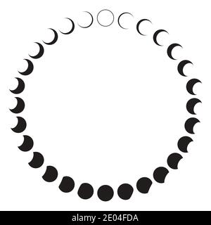 phases moon astronomy badge vector set monthly lunar segments of the moon Stock Vector