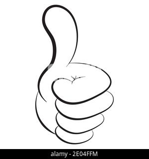 like thumb up character approve like, vector thumb up comic cartoon style Stock Vector