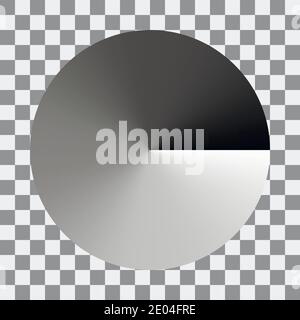 Circular monochrome gradation gray color gradient from black to white, vector black and white spectrum pattern circle, gradation of gray color Stock Vector