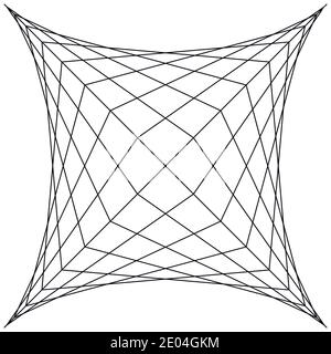 Square spider web, grid trap, vector illustration net trap Stock Vector