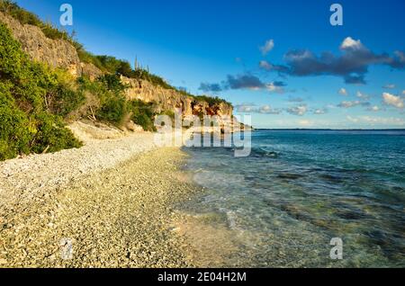 beautiful beach on the caribbean island of bonaire, good snorkel and dive site on the island. enjoy the relaxation in the sand by the sea Stock Photo