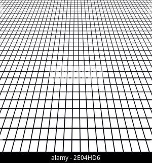 Perspective Grid view at an angle, background white floor tile grid view from man Stock Vector