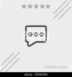 message rectangular outline with three dots vector icon modern simple vector illustration Stock Vector