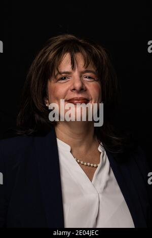 Brunette middle aged caucasian female headshot. Stock Photo