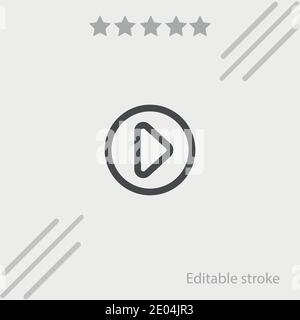play multimedia outlined button circle vector icon modern simple vector illustration Stock Vector