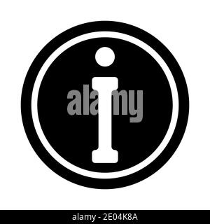 icon logo letter i symbol sign information, vector letter i in a black circle, sign information data Stock Vector