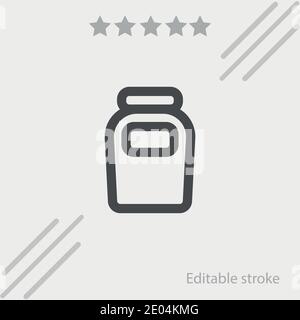 jam flask outlined labeled container vector icon modern simple vector illustration Stock Vector