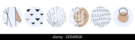 Social Media Minimalistic Highlight Icon Set. Vector illustration Stock Vector
