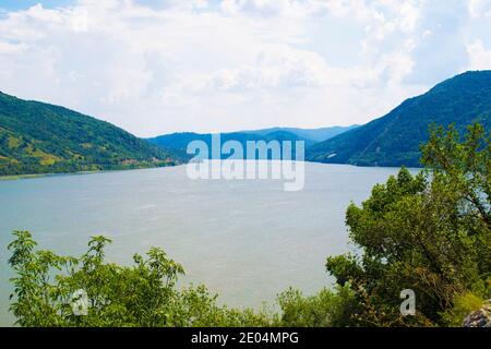 Danube going through East Serbia Stock Photo