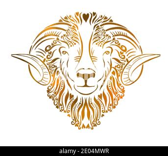Zodiac signs - Aries (colored) Stock Vector