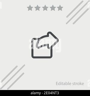logout outlined square button with right arrow vector icon modern simple vector illustration Stock Vector