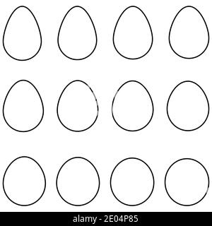 Set egg shape vector set egg template with different shape for Easter Stock Vector