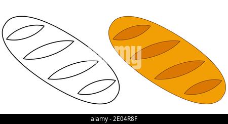 Homemade oval bread loaf vector delicious bread loaf illustration Stock Vector