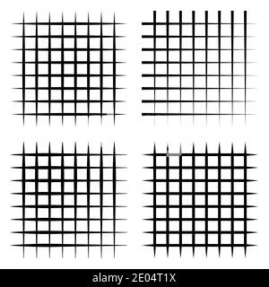 Set abstract grid elegant stripes lines, vector grid Horizontal and vertical black bands. Checked square, plaid vector pattern Stock Vector