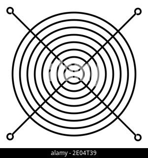 Round mesh protection cooler fan, vector fan injury protection Stock Vector
