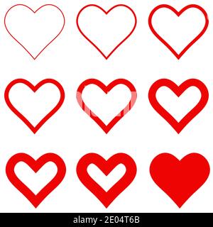 Set different heart shape to love symbol Vector Image