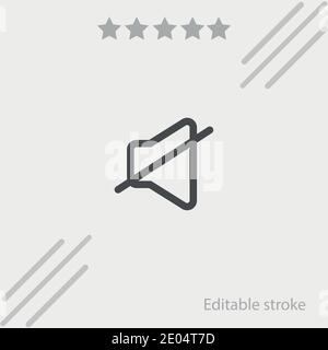 speaker mute audio outlined interface tool vector icon modern simple vector illustration Stock Vector