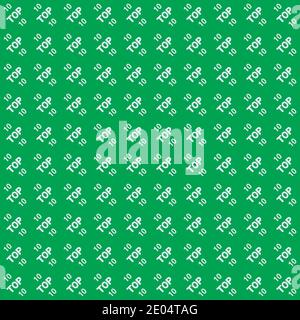 Seamless background pattern top 10, vector background with a diagonal text top 10 Stock Vector