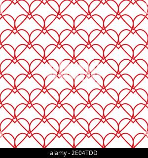 Seamless pattern background hearts, vector grid of hearts for lovers, love Wallpaper for Valentine day Stock Vector