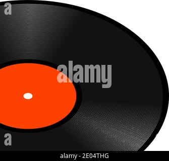 Realistic perspective retro vinyl gramophone record disc vector template vintage vinyl gramophone record disc for music band album design Stock Vector