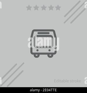 bus metro or train outline front vector icon modern simple vector illustration Stock Vector