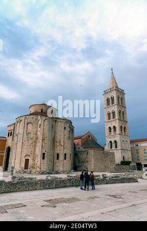 Zadar Croatia - 24 December 2020: Famous St. Donatus church in Zadar Stock Photo