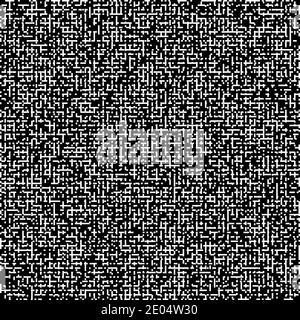 pixel art black and white vector BW background with random chaotic pixels Stock Vector