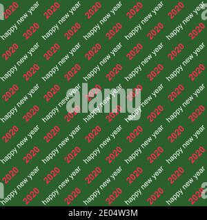 Seamless background 2020 happy new year text on a diagonal,vector seamless holiday pattern 2020 new year for replacement chrome key printing on gift Stock Vector