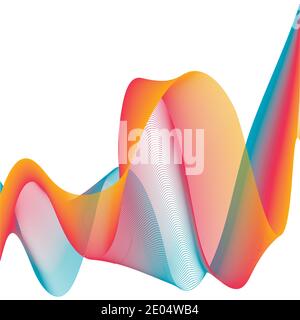 Abstract template background with music sound wave Vector blend colorful lines header banner Stock Vector