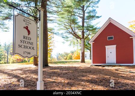 The Redstone Schoolhouse in Sudbury, Massachusetts. Stock Photo