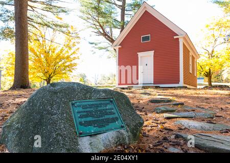 The Redstone Schoolhouse in Sudbury, Massachusetts. Stock Photo