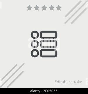 list outlined interface button of three items vector icon modern simple vector illustration Stock Vector