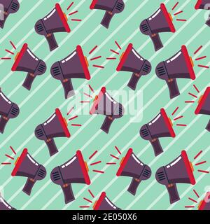 megaphone seamless pattern vector illustration Stock Vector