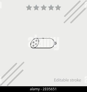 cutted sausage vector icon modern simple vector illustration Stock Vector