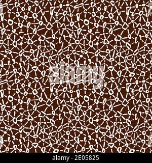 Seamless hand drawn ink pattern. Creative endless background with blots. Abstract striped texture with bold monochrome lines. Decorative vector design Stock Vector