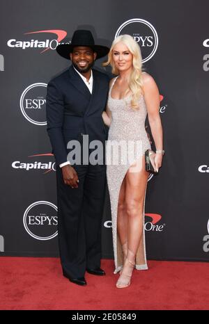 LOS ANGELES, CA - JULY 10: Subban (L) and Lindsey Vonn attend The 2019 ESPYS presented by Capital One at the Microsoft Theater on July 10, 2019 in Los Angeles, California. Photo: imageSPACE/MediaPunch Stock Photo
