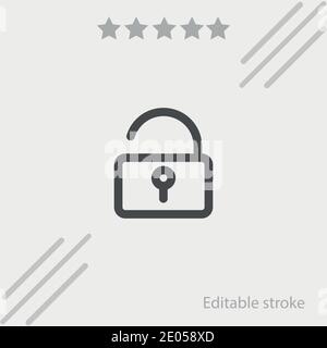 unlock opened padlock outline vector icon modern simple vector illustration Stock Vector
