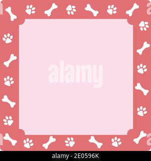 animal paw prints frame. stock illustration Stock Vector