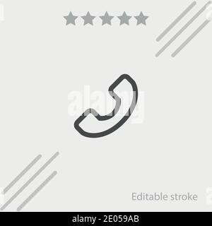 telephone auricular outline vector icon modern simple vector illustration Stock Vector