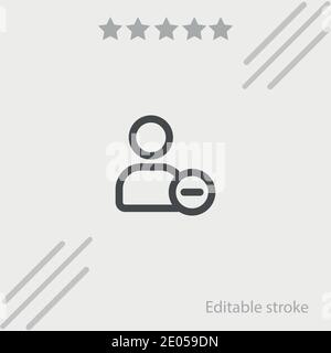 remove person outlined interface button vector icon modern simple vector illustration Stock Vector