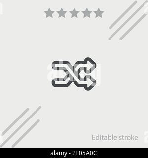 shuffle crossing arrows outline vector icon modern simple vector illustration Stock Vector
