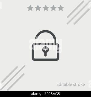 unlock opened padlock outline vector icon modern simple vector illustration Stock Vector