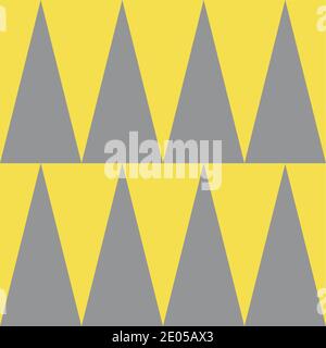 endless abstract pattern triangle christmas tree grey and yellow Stock Vector