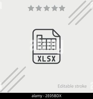 xlsx vector icon modern simple vector illustration Stock Vector