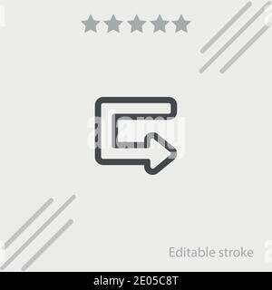 arrow broken outlined angle vector icon modern simple vector illustration Stock Vector
