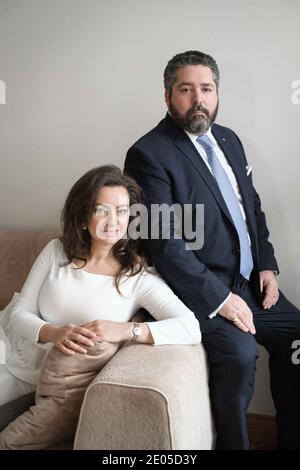 Photo session of Grand Duke George Mikhailovich of Russia, (Georgi Mikhailovich Romanov) heir to the throne of Russia poses with his companion Miss Rebecca Virginia Bettarini at their home in Moscow, on December 1st, 2020 in Russia. Miss Rebecca Virginia Bettarini converted to Orthodox religious, on July 12, 2020 at Saint Peter and Paul Cathedral in Saint Petersburg. Miss Rebecca Virginia Bettarini took the name Victoria Romanovna. Photo by Dimitri Revenko/DNphotography/ABACAPRESS.COM Stock Photo