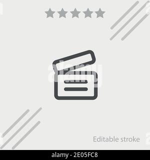 archive outlined box with text lines vector icon modern simple vector illustration Stock Vector