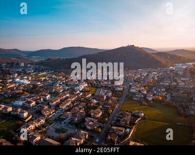 view on monticelli brusati from a drone Stock Photo