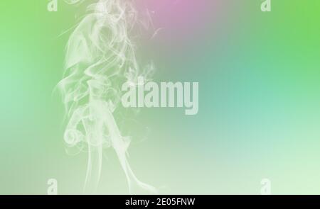 Neon green and pink wipe smoke cloud. Abstract mystic freeze motion diffusion background Stock Photo