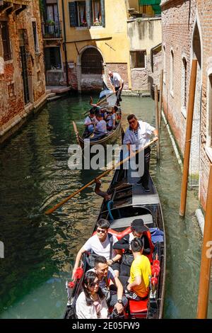 Italy Venice Canls and gondolas Stock Photo